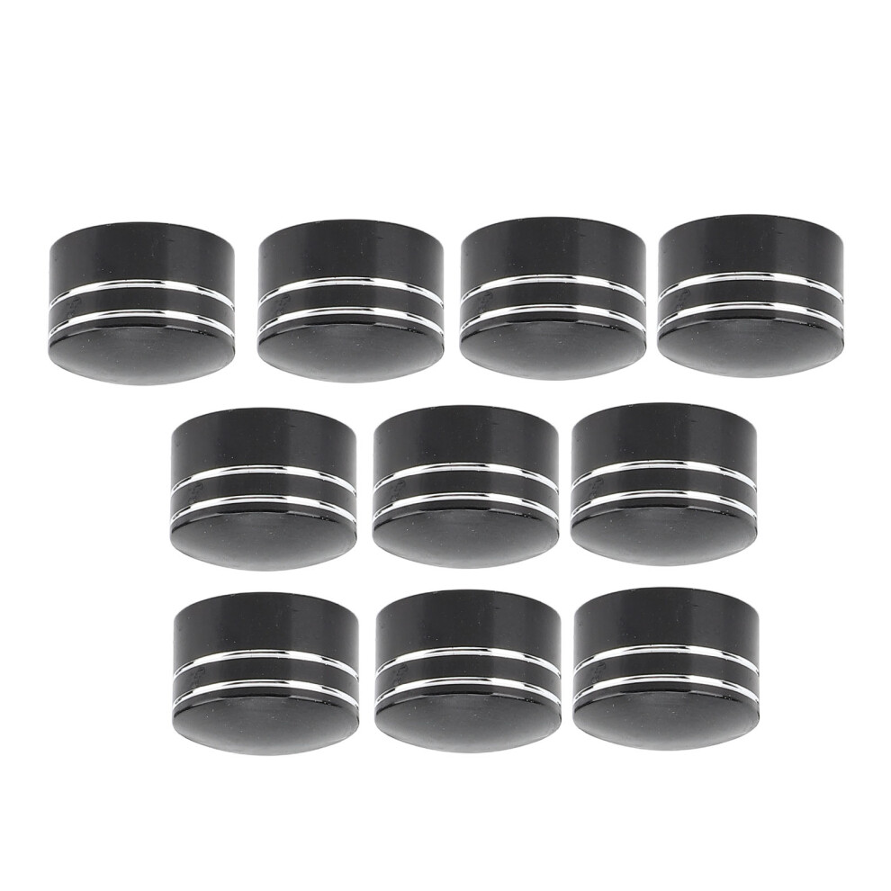 10Pcs Motorcycle Head Bolt Cover Cnc Aluminum Black Round Grooved Engine Screw Topper Covers Caps For Motorbike Body Frame Shell Medium 9Mm 9351313888641