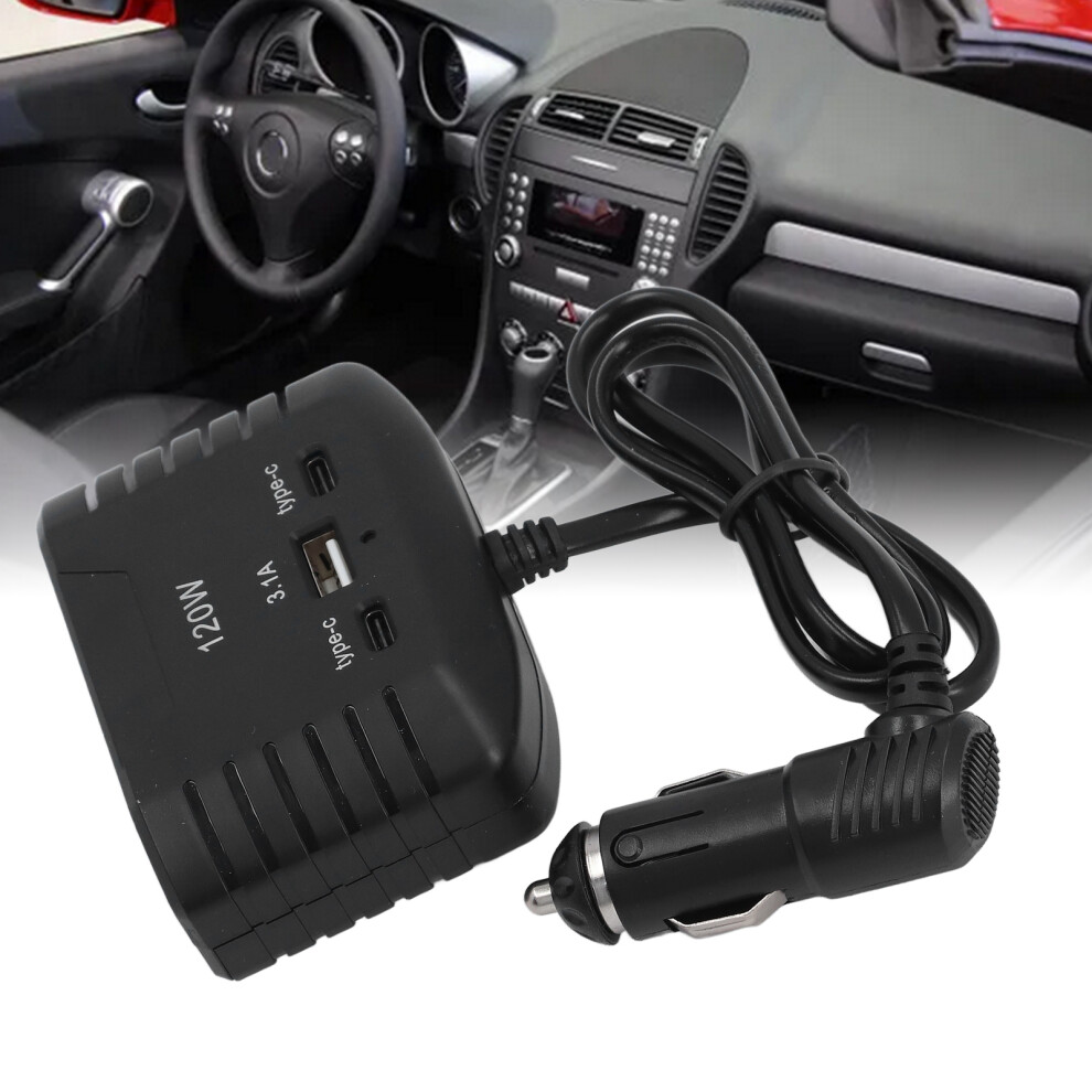 120W Car Charger Usb Type C Multiple Ports Automobile Power Adapter For Convenient Charging 3301313900238