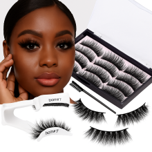 12 Pairs Reusable Magnetic Eyelashes Set with Applicator Tool & Curler
