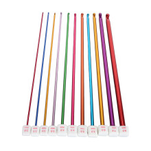 11-tlg. farbiges Aluminium-Häkelnadel-Set 2,0–8,0 mm