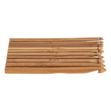12 Stück Häkelnadel-Set 3,0–10,0 mm Bambus 15 cm