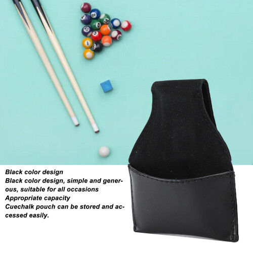 Billard Kreidehalter Tasche PU Leder Tragbare Pool Queue Kreide Tasche Schwarz 2