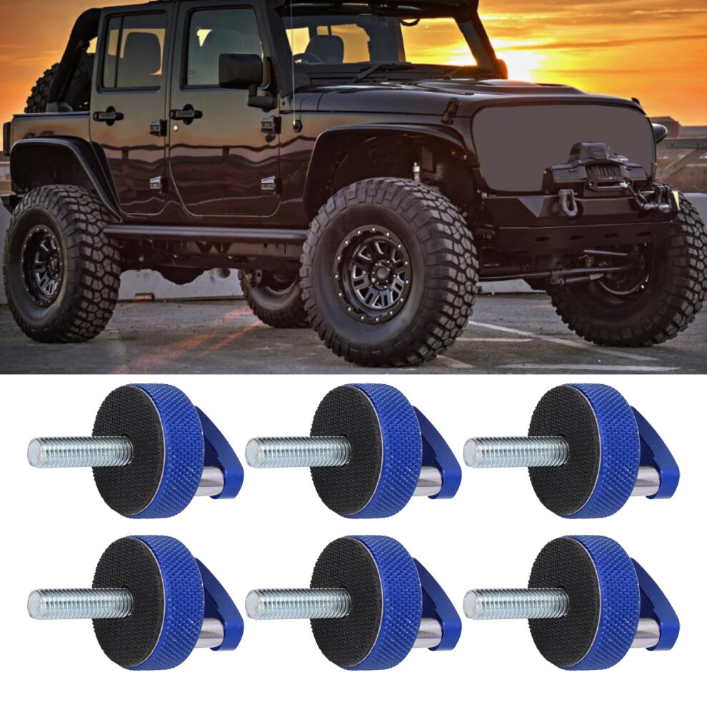 6Pcs Hard Top Quick Removal Fastener Thumb Screw With D Rings Billet Aluminum For Wrangler Jk Jlu Jt 2Dr Unlimited 4Dr 2007 To 2018 Blue 4361313912630