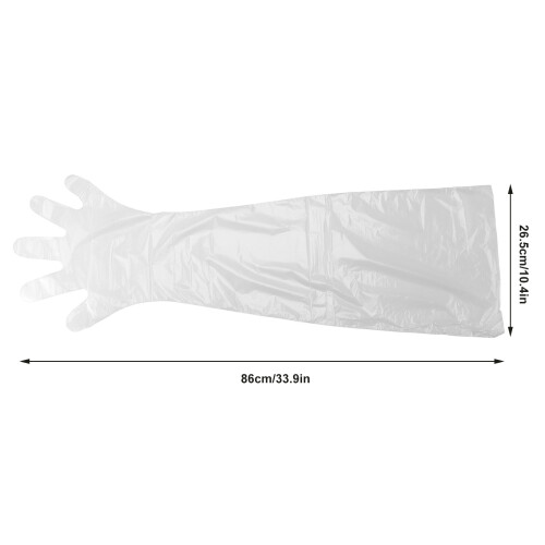 100 Stück Langarm-Einweghandschuhe 86  26,5 cm Weiß 1