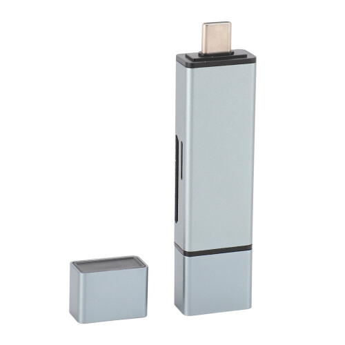 USB 3.0 Kartenleser OTG Dual USB-C Dunkelgrau