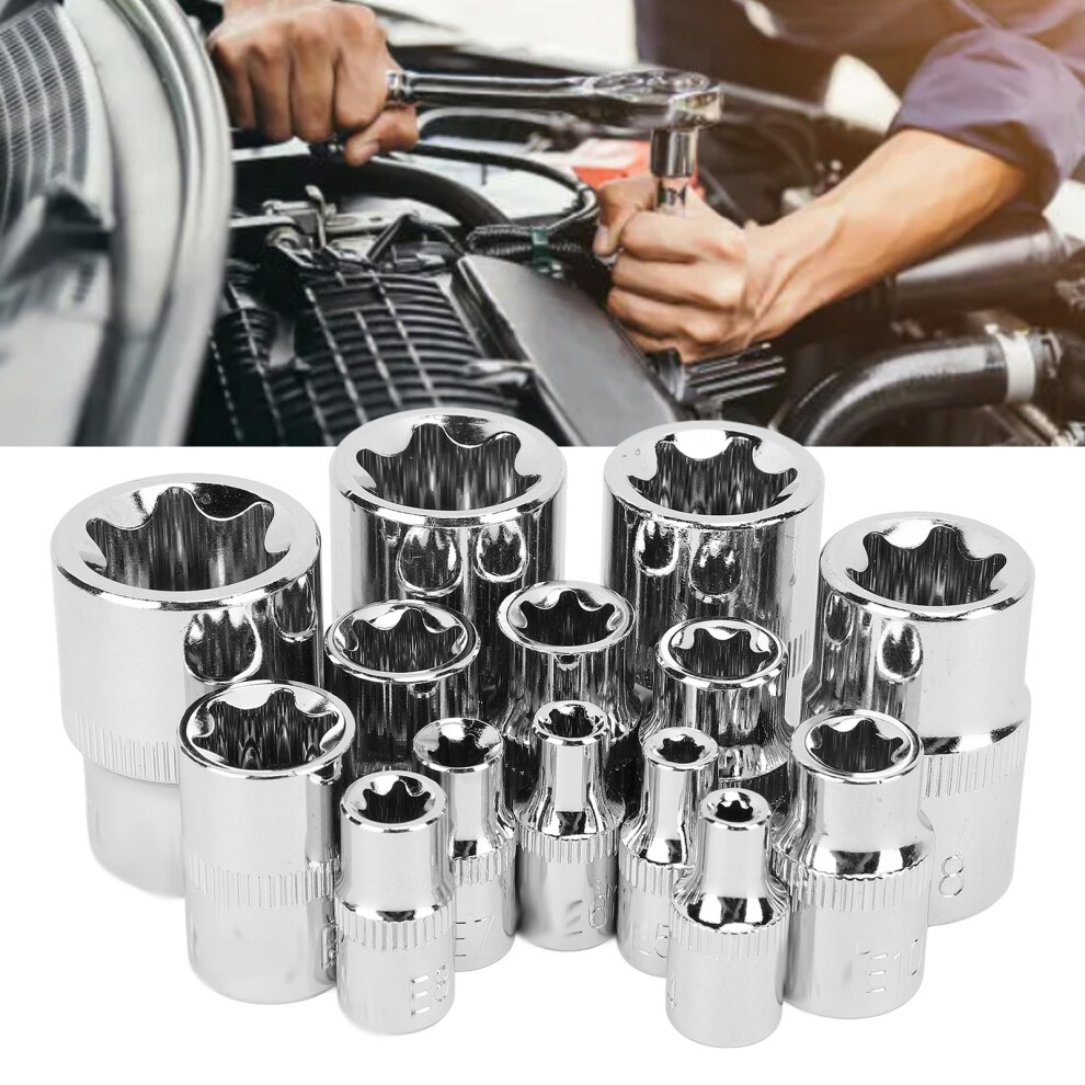 14Pcs E Star Socket Set Chrome Vanadium Steel Portable External Star Socket Set For Repair Maintenance 6911313917661
