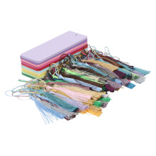 100 Set Blank Color Bookmarks Cardstock Multipurpose Innovative Blank Paper Bookmarks with Colorful Tassels for DIY Projects Present Tags