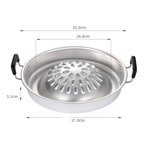 Großer Aluminium-Steakgrilltopf 35cm/13.77in 1