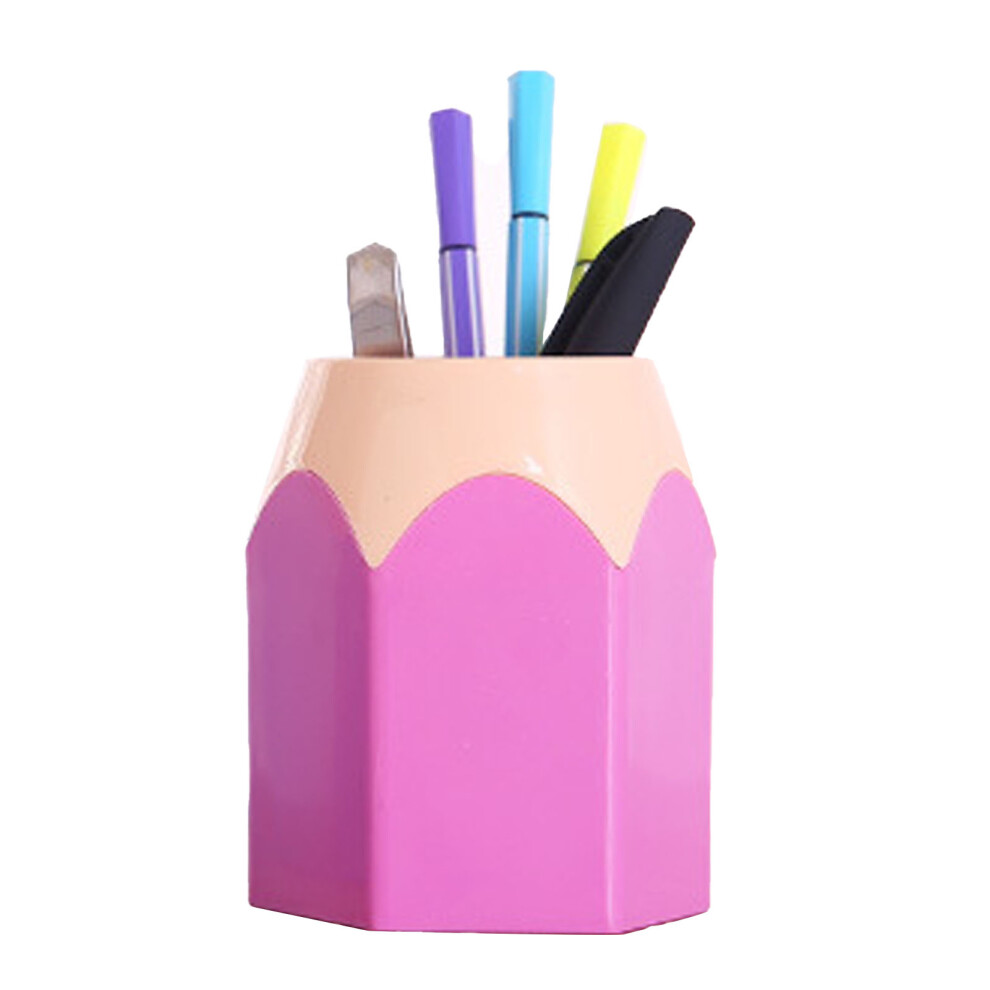 Desktop Pen Holder Multifunctional Space Saving Colorful Pencil Stationery Organizer for Home Classroom Pink-image-OPC-PHQDNZD-NEW