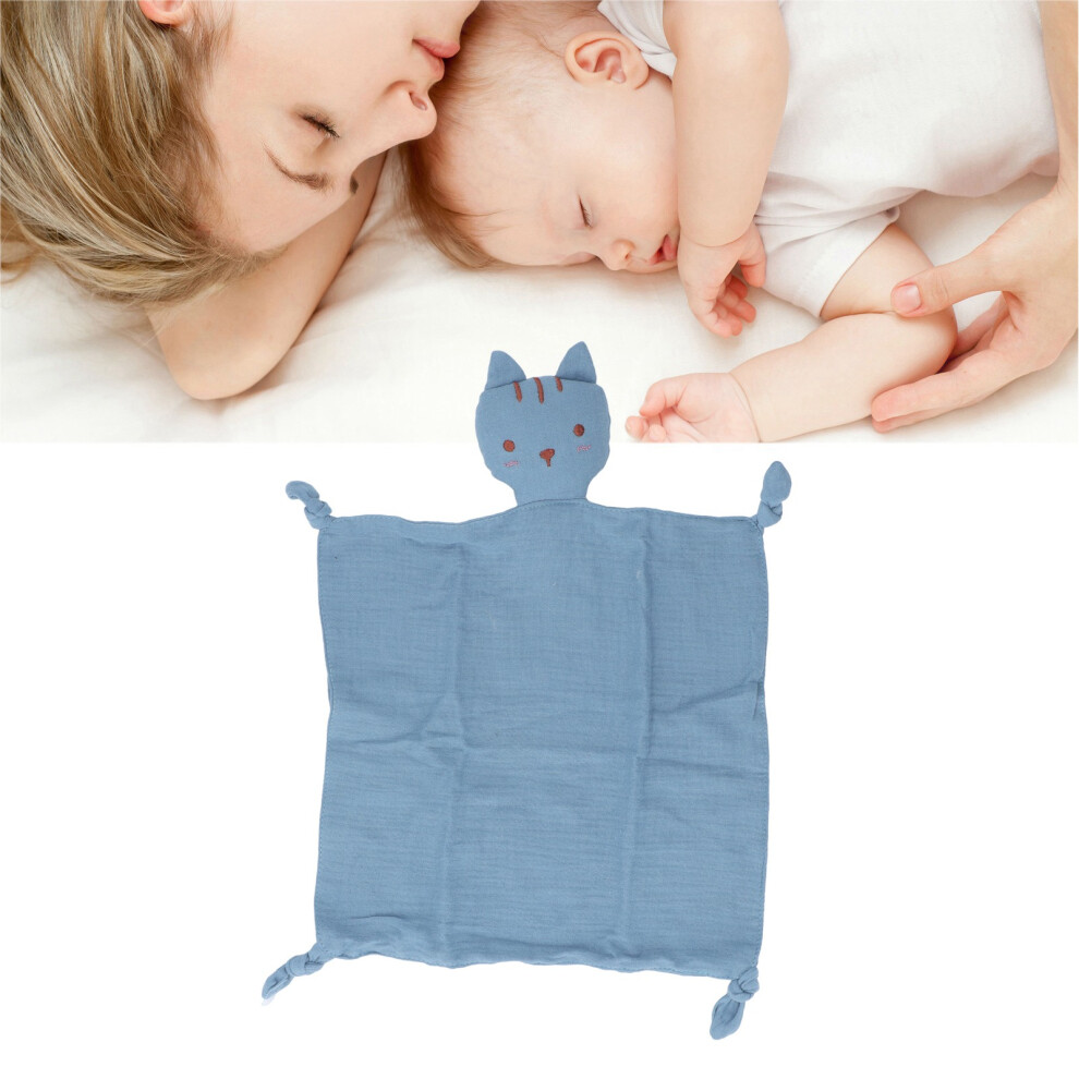 Animal Snuggler Lovey Blanket Cartoon Cat Doll Security Comforter For Gender Neutral Kids Babies Dark/Blue