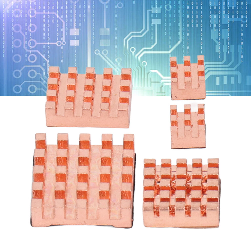 5Pcs Cpu Copper Heatsink Strong Thermal Conductivity Cooling Heat Sink Set For Pi5 7611313928405