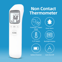 Non-Contact Infrared Thermometer for Forehead Instant Accuracy Readings Fever Alarm 32 Readings Memory Recall LCD Display Digital Thermomet