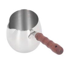 Mini-Milchwärmer-Topf, 304 Edelstahl, Butterwärmer, 300 ml, mit Holzgriff