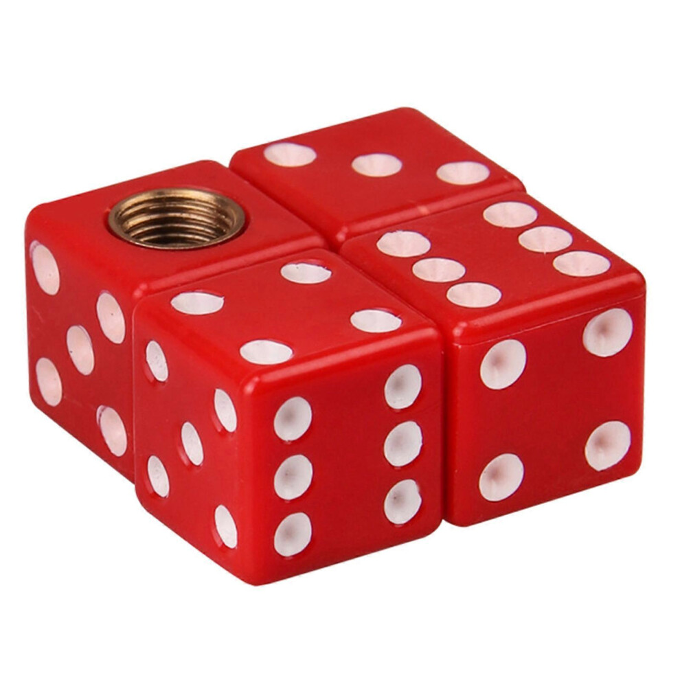 (White, One Size) Dices Tire Valve Caps Universal Valve Stem Covers For Cars,Bike,Motorcycles,Trucks,Bicycle-Tire Wheel Rim-Dust Covers Red 7683012647383
