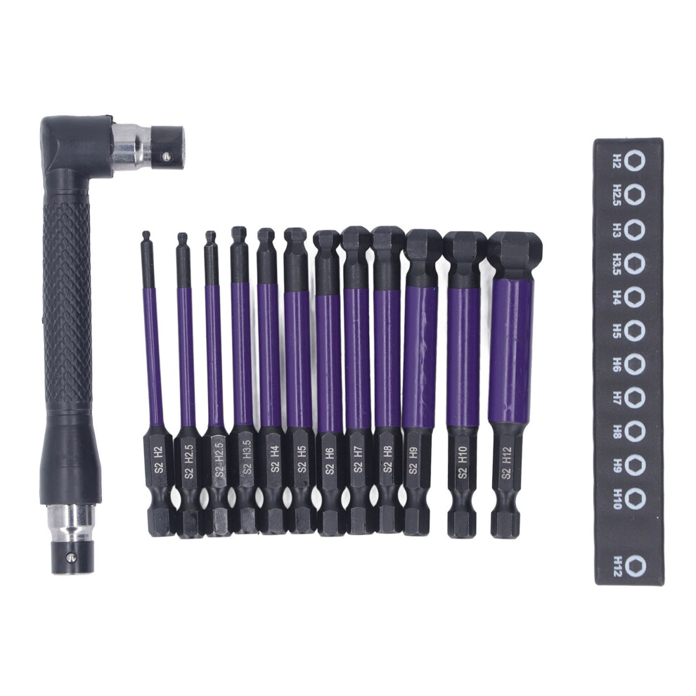 13Pcs Set Hex Ball Bit Set 1/4 S2 Alloy Steel Ball End Hex Head Screwdriver Drill Bit 9311313931136