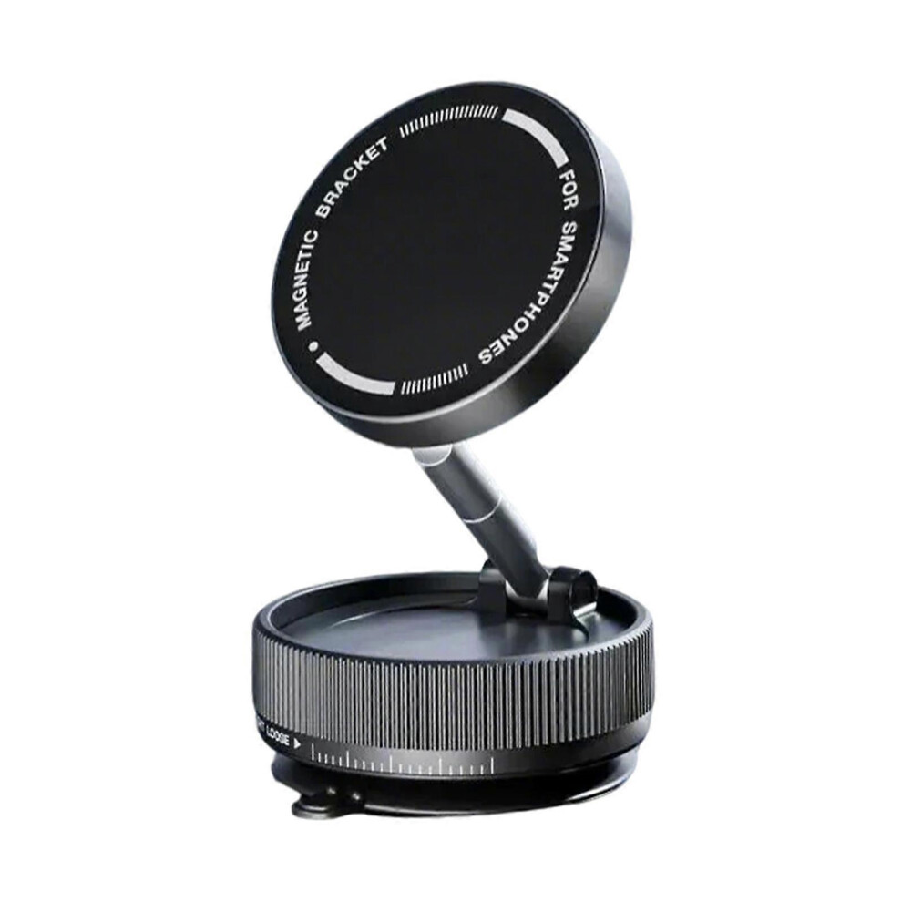 (Black, One Size) Windshield Magnetic Smartphone Mount Support Bracket With Vacuum Suction 360 Degree Rotatable For Navigation Video Calls Black 7683012643095