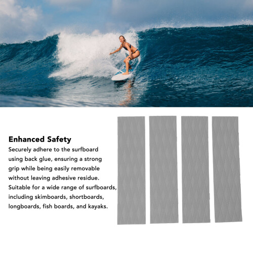 4 Stück EVA Surfbrett Vorderes Traction Pad Grau 2