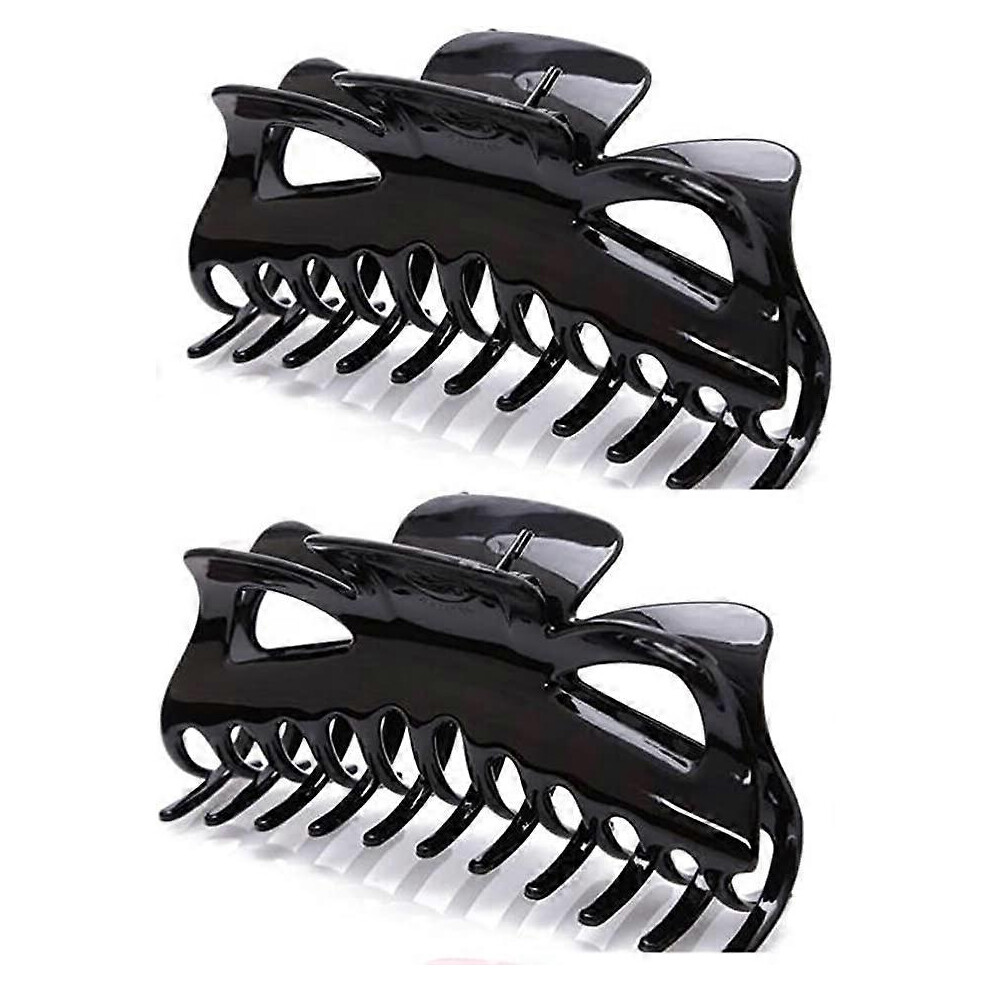 (As show, One size) 2 packs of 14cm large plastic hair clips, banana clips, butterfly style hair clips, hair clips, thick hair accessories for women