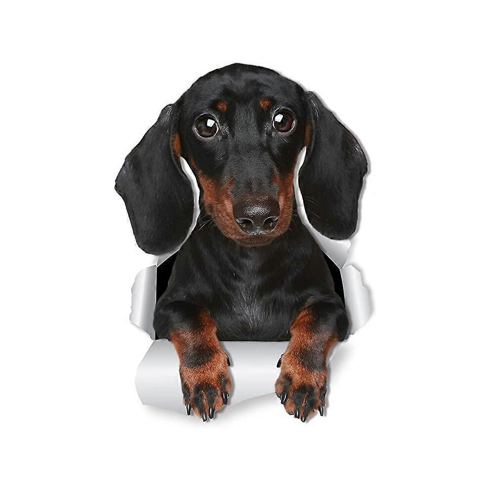 (As show, One size) Cute Dachshund Dog Wall Sticker - Dog Toilet Sticker -3D Dog Window and Bumper Sticker - Retail Packaging Dachshund Lover Gift