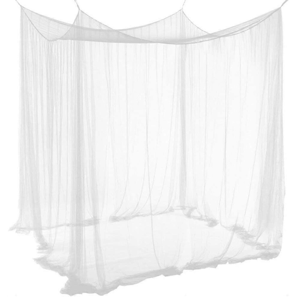 (As show, One size) Square mosquito net white (190 * 210 * 240cm), poster bed cover, decorated with princess square mosquito net, suitable for large indoor bedrooms and c