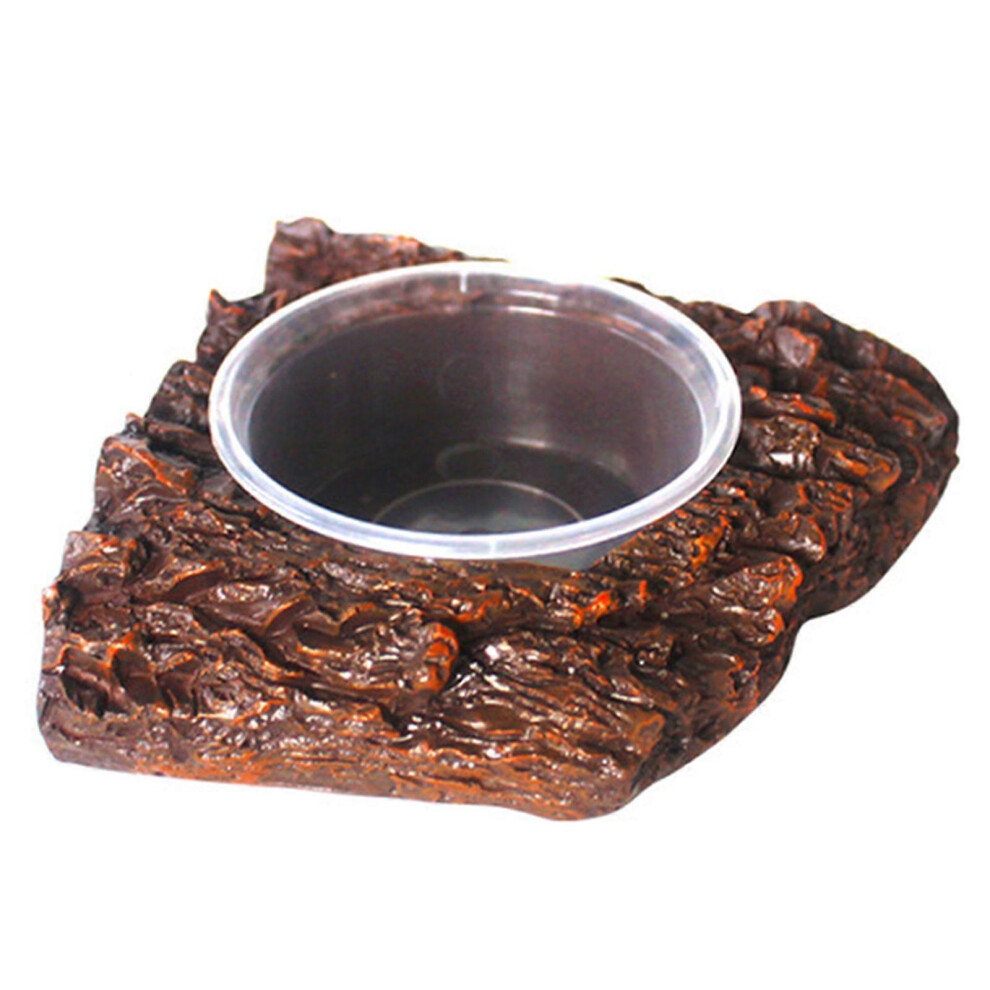 (Double Basin, One Size) Terrarium Feeder Reptiles Food Dish For Lizards Bearded Dragon Single Bowl/Double Bowl Geckos Feeding Tray Pet Supplies 7683012643514