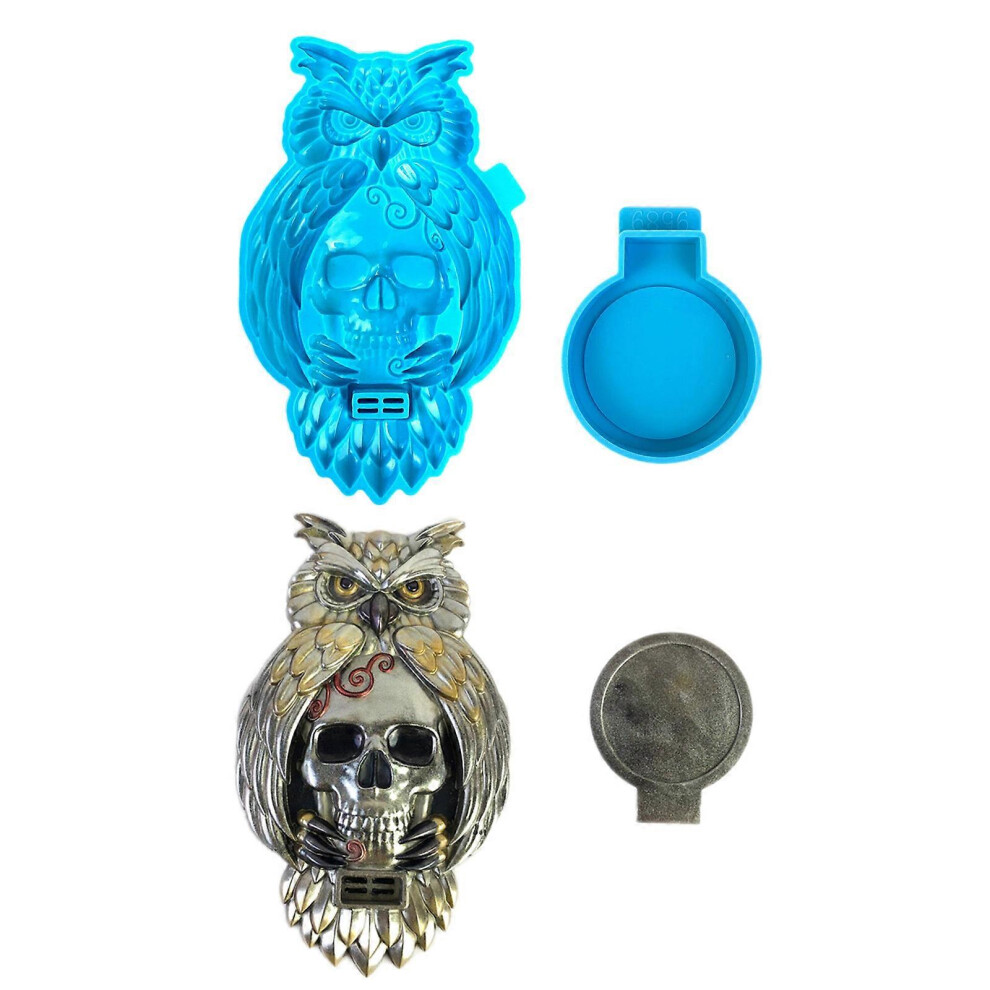 (Clear, One Size) Versatile Owl And Skull Candle Holder Moulds Candlestick Molds Silicone Diy Hand-Making Mould Suitable For Candle Holder Blue 7683012643590