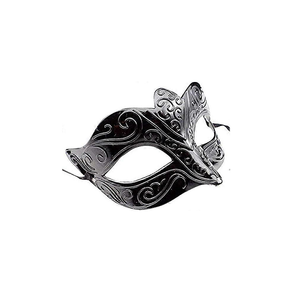 (As show, One size) Glitter Venetian Mask Midnight Black Venetian Masquerade Venetian Fancy Dress Carnival Costume Shades of Gray for Men and Women-image-OPC-PHQDRGJ-NEW