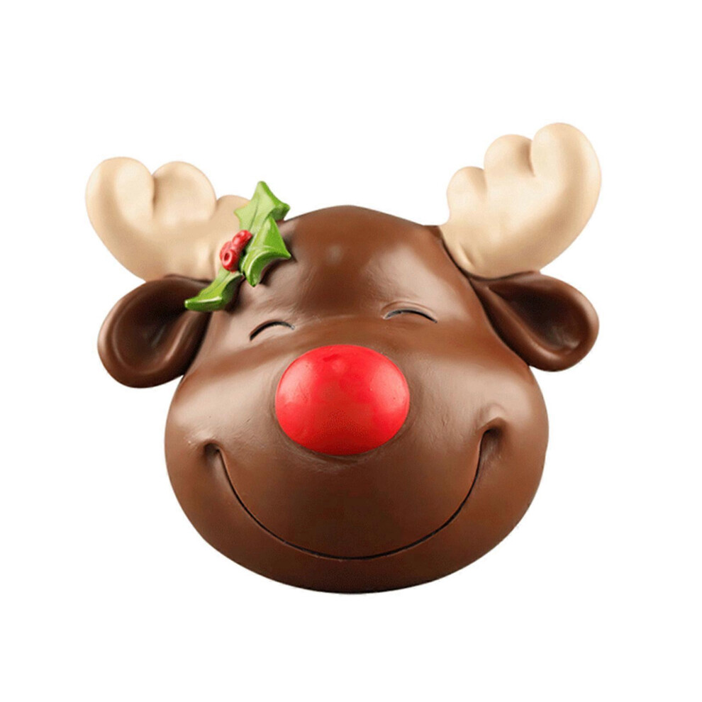 (Elk, One Size) Christmas Santa Snowman Elk Figurine Dollhouse Home Decor Miniature Garden Decoration Accessories Modern Desktop Statue 7683012645242