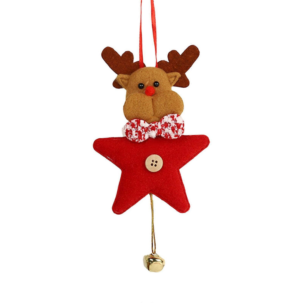 (Snowman, One Size) Christmas Elk/Snowman/Old Man Ornament Festive Bells Decor Star Charm Tree Decoration Pendant Decorative Party Supplies 7683012652608