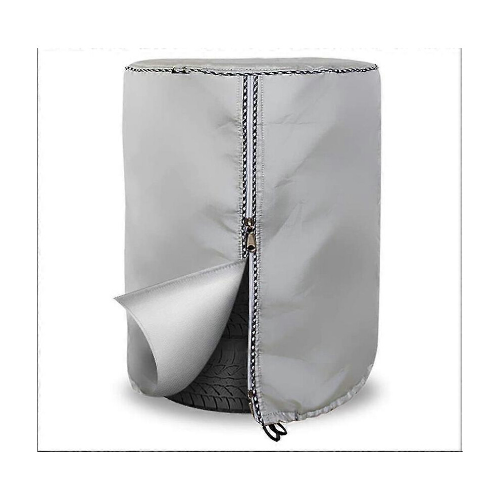 (As show, One size) Seasonal tire cover, tire storage bag, dustproof (73*110CMSilver)