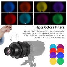 Bowens Mount Optical Snoot Conical Focalize Condenser Art Special Effects Shaped Beam Light Cylinder with 40mm F2.4 Lens Card Slot Adapter