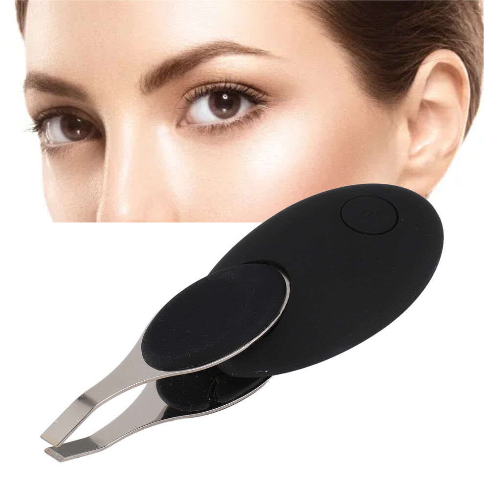 Visualized Eyebrow Tweezers USB Charging Hair Removal Tool Eyebrow Clip with Camera for Face Body Hair Black