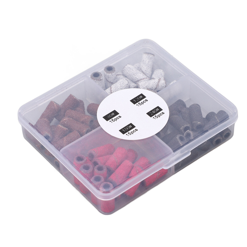 60pcs Sanding Band Remove Dead Skin Accessory Nail Manicure Sanding Bands for Electric Nail Drill