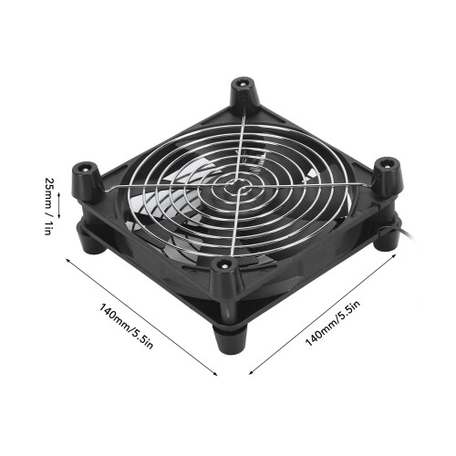 140 mm USB 5 V PC-Lüfter 2.800 U/min Schwarz 1,5 W 1