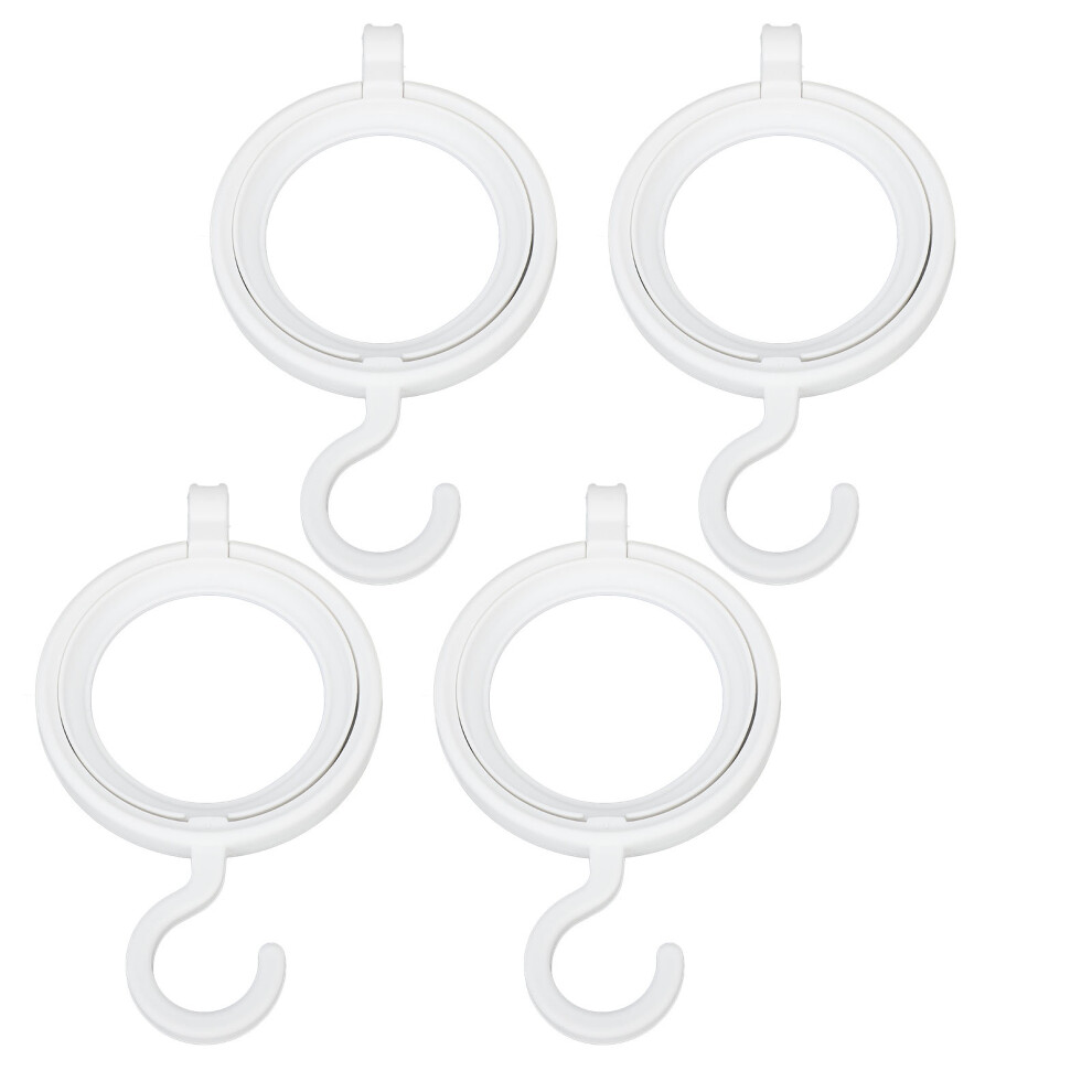 White 4Pcs Hanging Wig Stand Foldable Round Wig Display Hanger Smoothly Plastic Wigs Storage Holder For Hat Scarf Bag