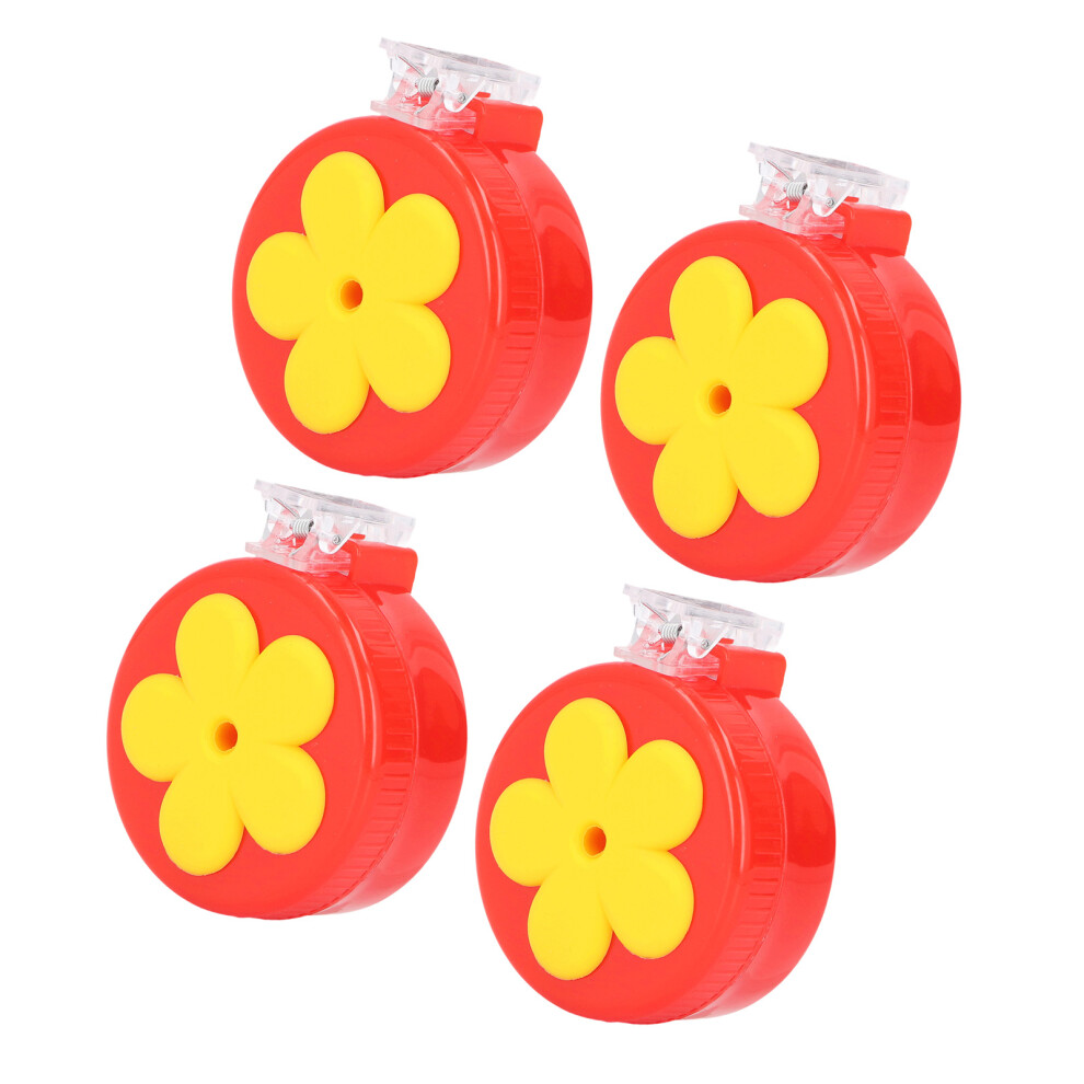 4pcs Hummingbird Clip Feeder ABS Portable with Brushes Flower Handheld Hummingbird Feeder for Window Outdoor