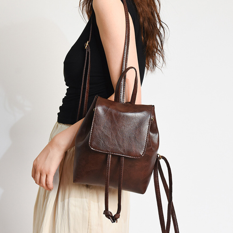 Backpack Women Stylish Backpack Large Capacity PU Casual Portable Lightweight Fashionable Backpack for Daily Camping Coffee Color Free Size-image-OPC-PHQDWJV-NEW