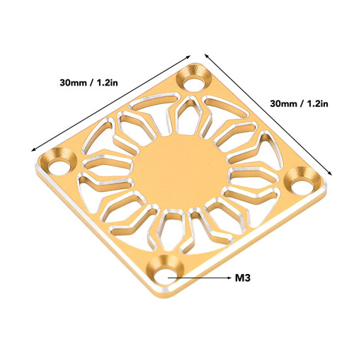 RC-Lüfterabdeckung Aluminium 30  30 mm Gold 1