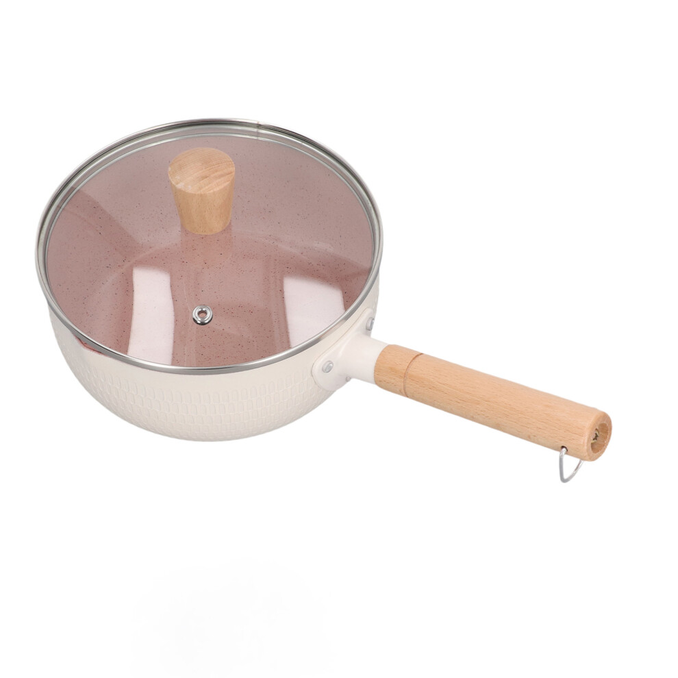 Saucepan Non Stick Uniform Heat Transfer Wooden Handle Aluminum Noodle Pot with Lid for Kitchen White-image-OPC-PHQDYTT-NEW