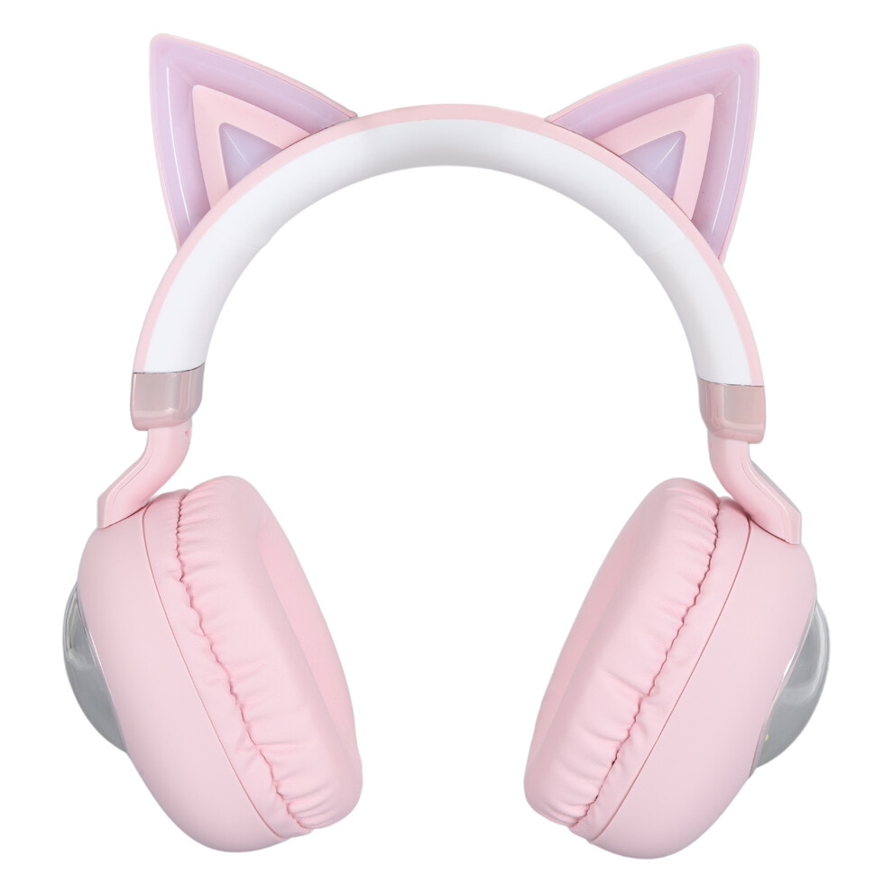 Kids Bluetooth Headphones Rgb Lights Cat Ear Headset 20H Playtime Hifi Stereo Headphones With Microphone For School Laptop Roseate 8481313962339