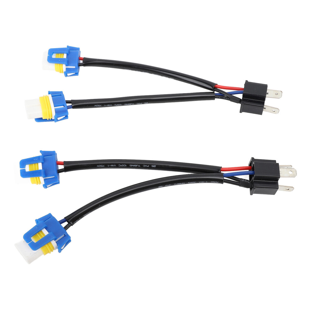 2Pcs Headlight Bulb Conversion Wire 9003 H4 To 9005 9006 Two Harness Headlight Bulb Conversion Sockets 7611313965271