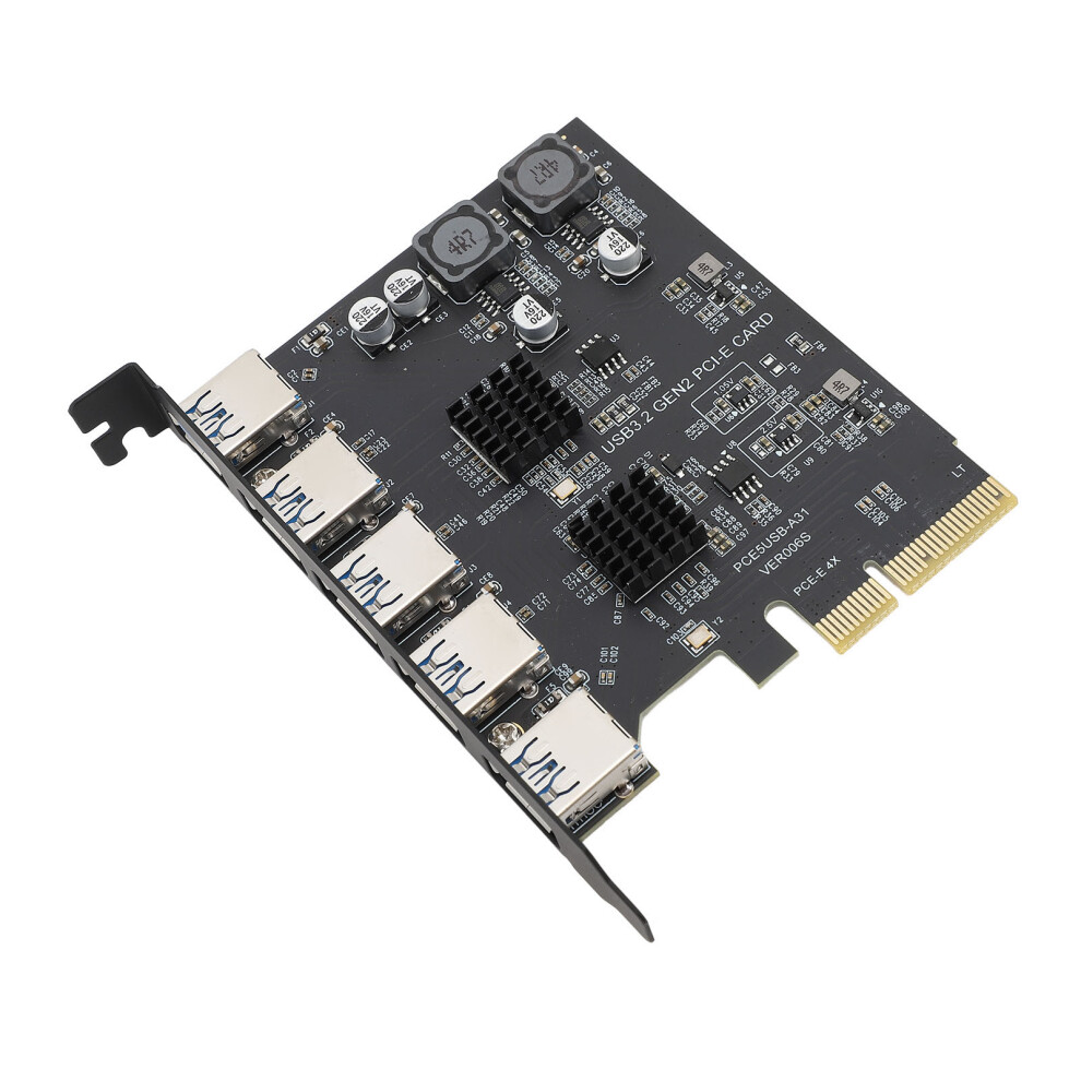Usb 3.2 Gen 2 Expansion Card 5 Ports 10Gbps Type A Pcie 4X Adapter Card For Windows 7 10 11 For Linux 8721313966396