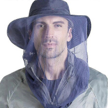 (Dark Blue) Mosquito Midge Head Net Hat Mesh Face Protection Cover Insect Bee,women Men,outdoor Jungle Fishing