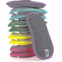 Set of 10 Washable and Reusable Microfiber Sponges - Dishwashing and Kitchen Sponge - Eco-Friendly - Several Colors - Magic Double-Sided Multi-Use