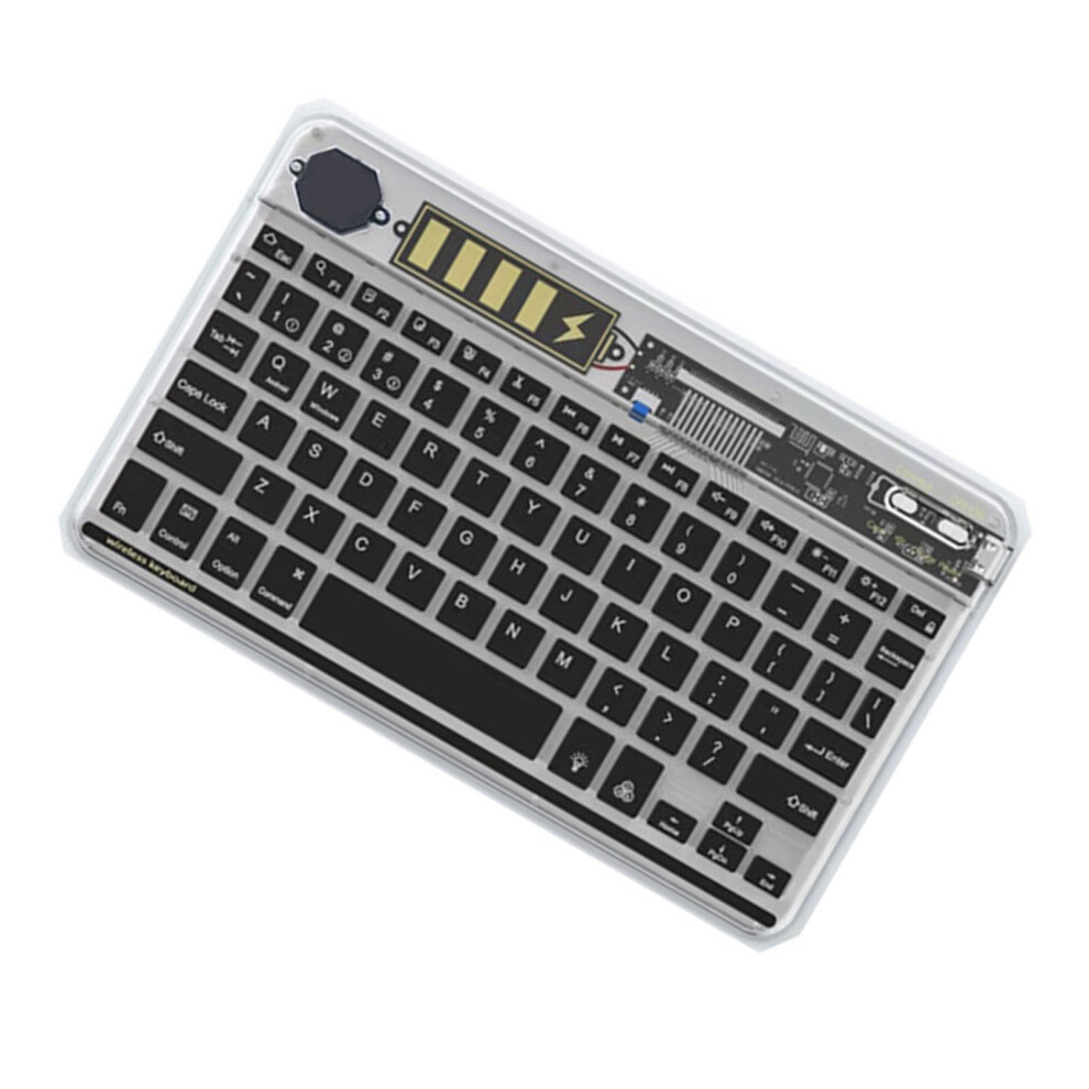 Wireless Keyboard & Mice Combo Bt3.0 Connection Transparent Designs Led Colorful Backlit Rechargeable Keyboard Battery Display Key Mute Mou 5021313970342