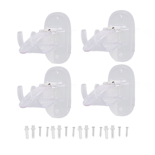 4 Stück Vorhangstangenclips Halterungen ABS 1