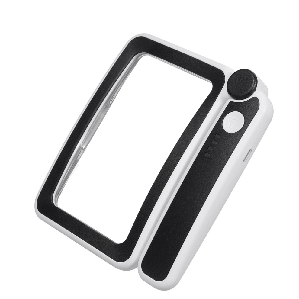 Handheld Magnifier 4X Magnifying Glass for Reading Full Book Page Newspaper Rectangular Magnifying Glass with Bright LED Lights 3 Adjustabl