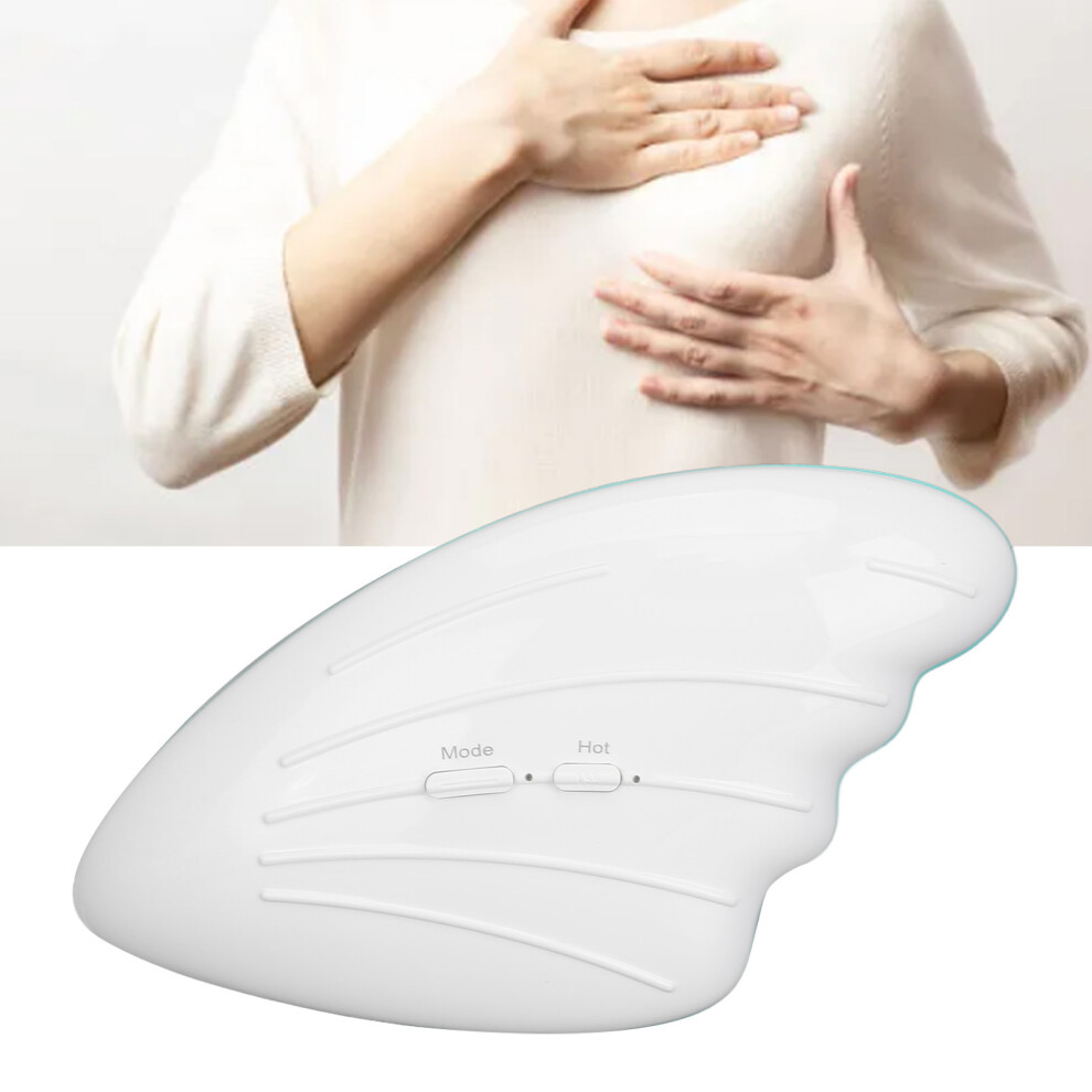 Warming Lactation Massager 6 Vibration Modes 3 Heating Modes Relieve Clogged Ducts Breastfeeding Massager White/Green