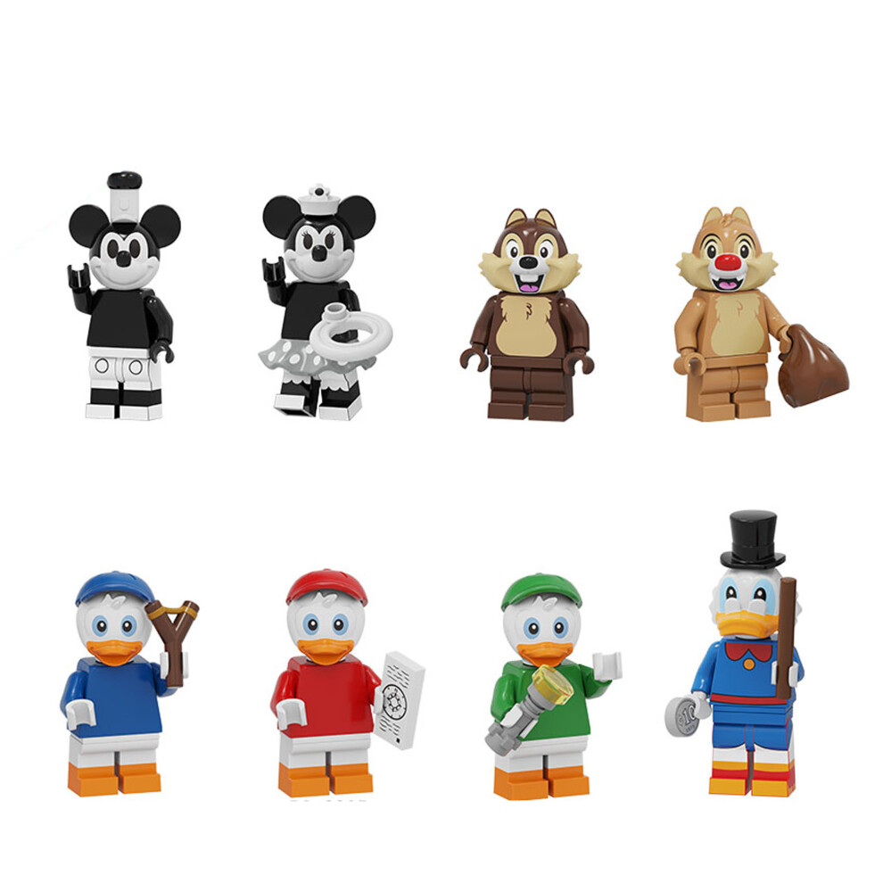 Bonxaif (8Pcs Disney - C) 24Pcs Mickey And Donald Duck Minifigures Kids Toys Fit Lego
