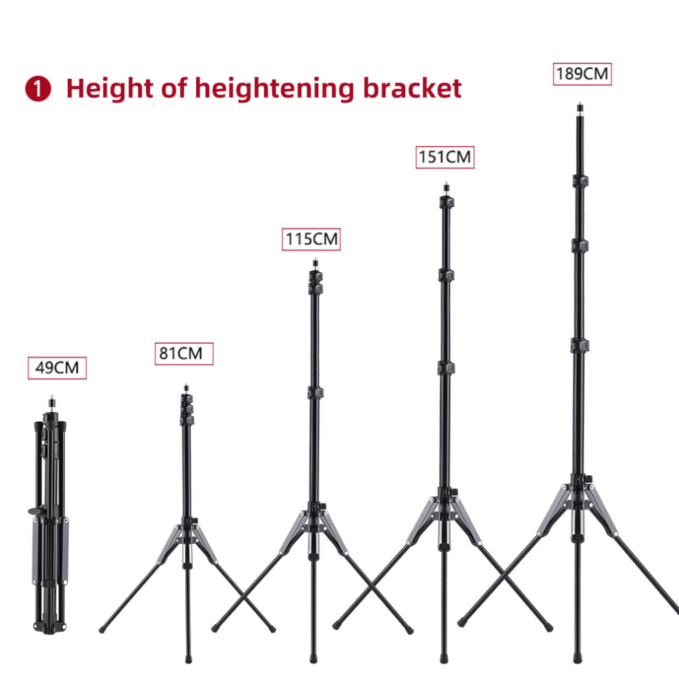 189Cm/74.4In Adjustable Tripod Stand Video Stand Aluminum Alloy Material 3-Section Adjustable 5Kg/11Lbs Load Capacity With 1/4In Thre Light 8351313981237